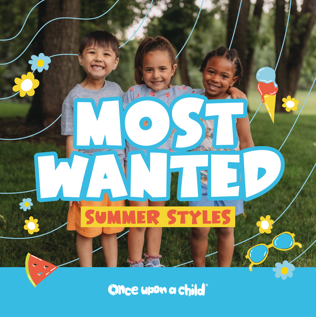 Once Upon a Child Canton is buying youth sized summer apparel. Sell us tee shirts, shorts, tank tops, swim, and more for cash!